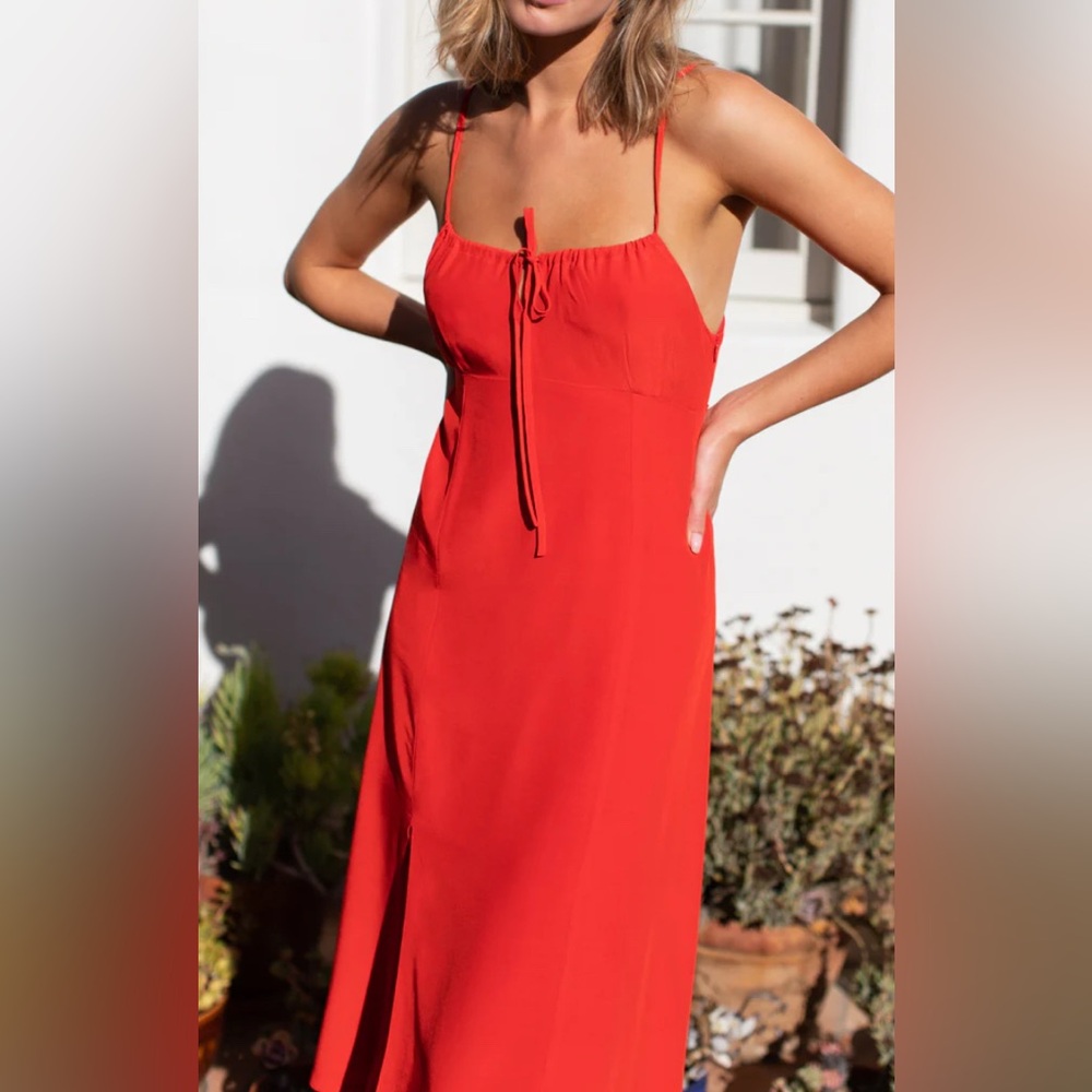 Emerson Fry Amy midi sundress slip dress Ladies size small Grenadine red